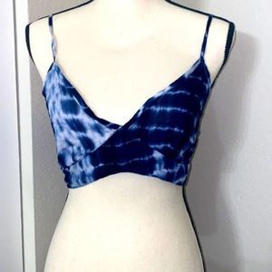Blue tie dye crop top